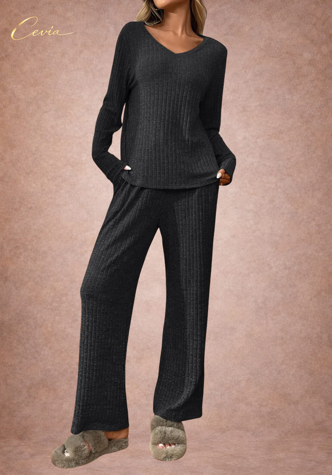 Azure-Ribbed Lounge Set