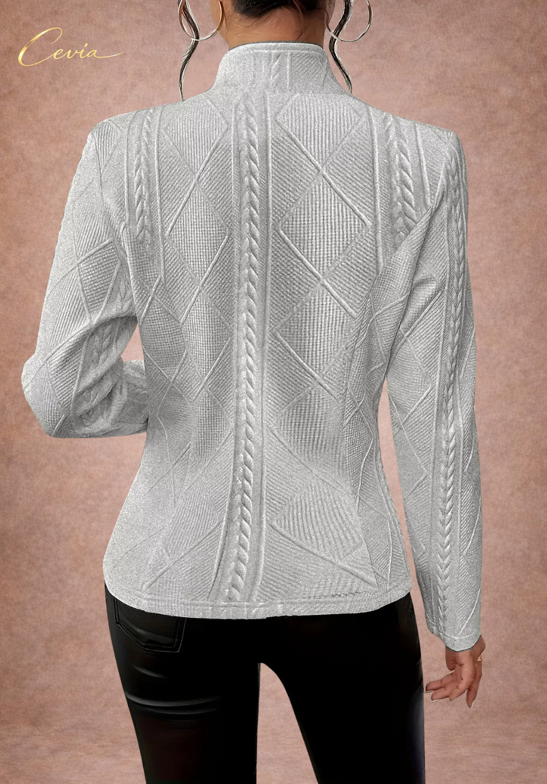 The Elenvara Sculpted-Texture White Blazer