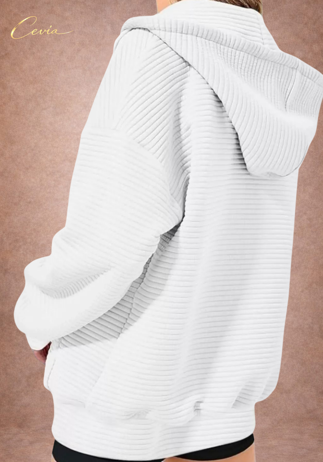 The Nyelle Ribbed Plush Zip Hoodie