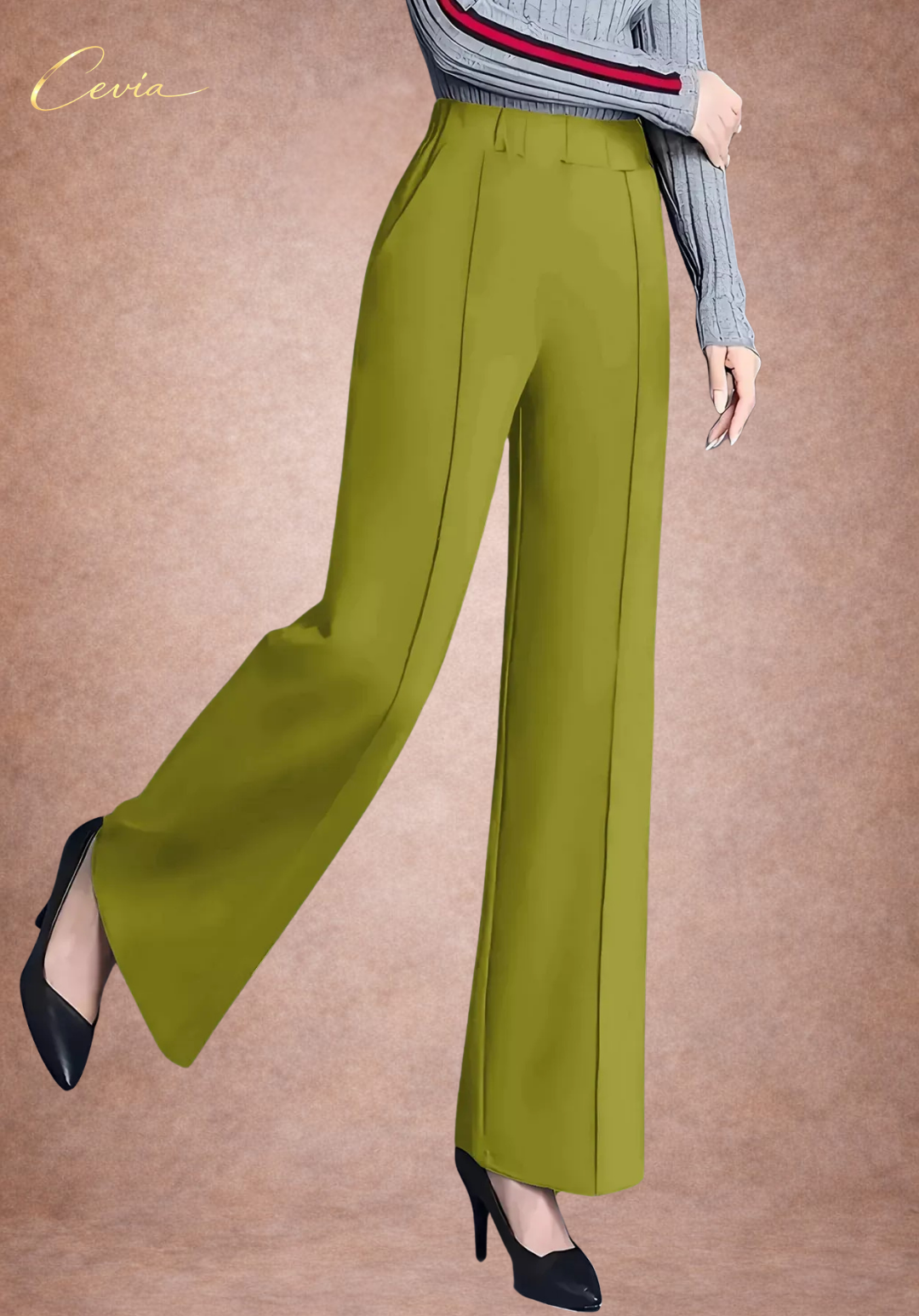 The Corvella Sleek-Line Wide-Leg Tailored Trousers