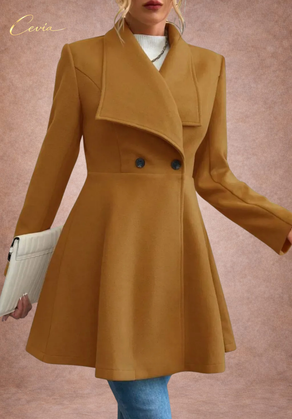 Flared Double-Breasted Elegance Coat