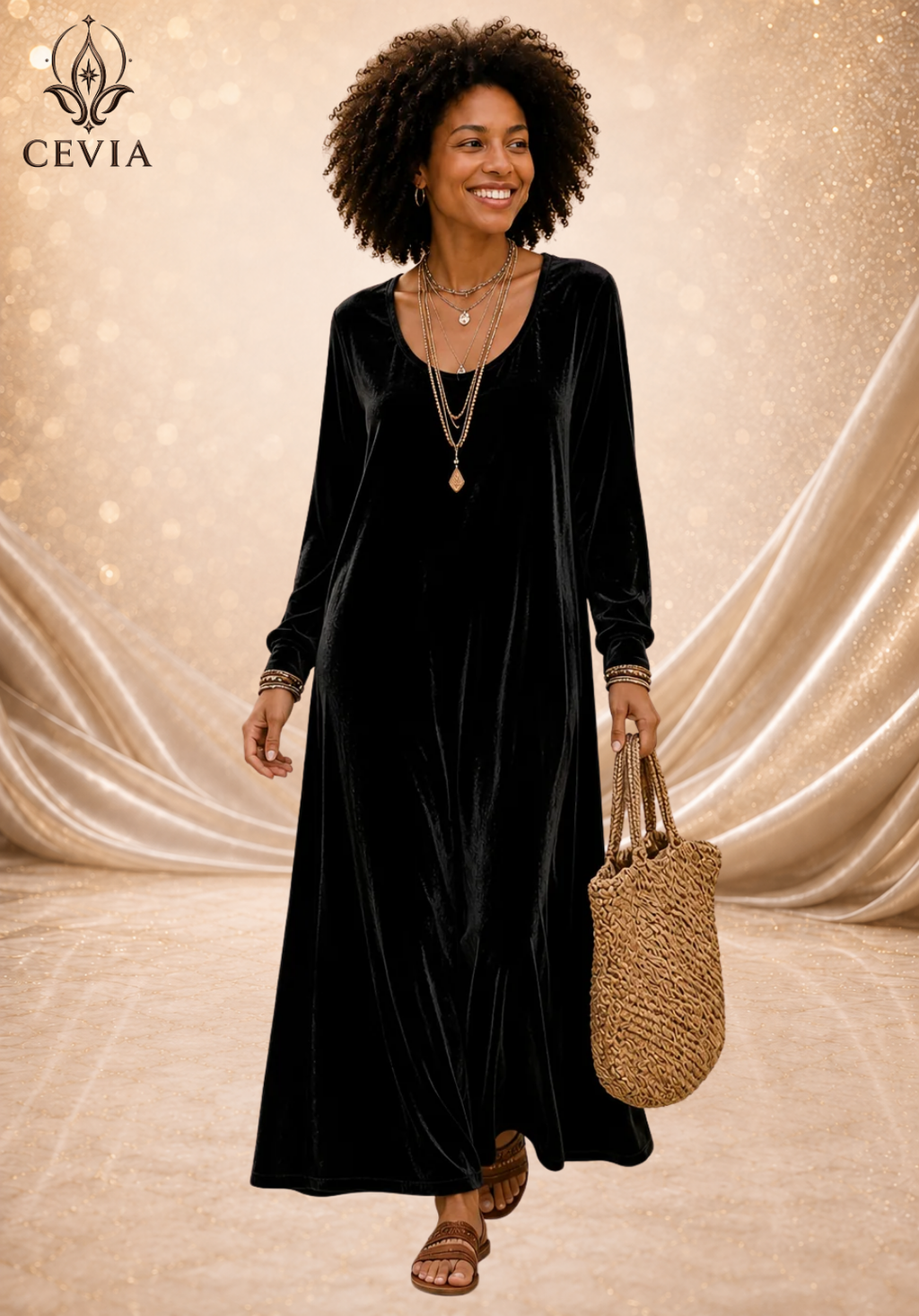 The Fluid Long-Sleeve Maxi Dress