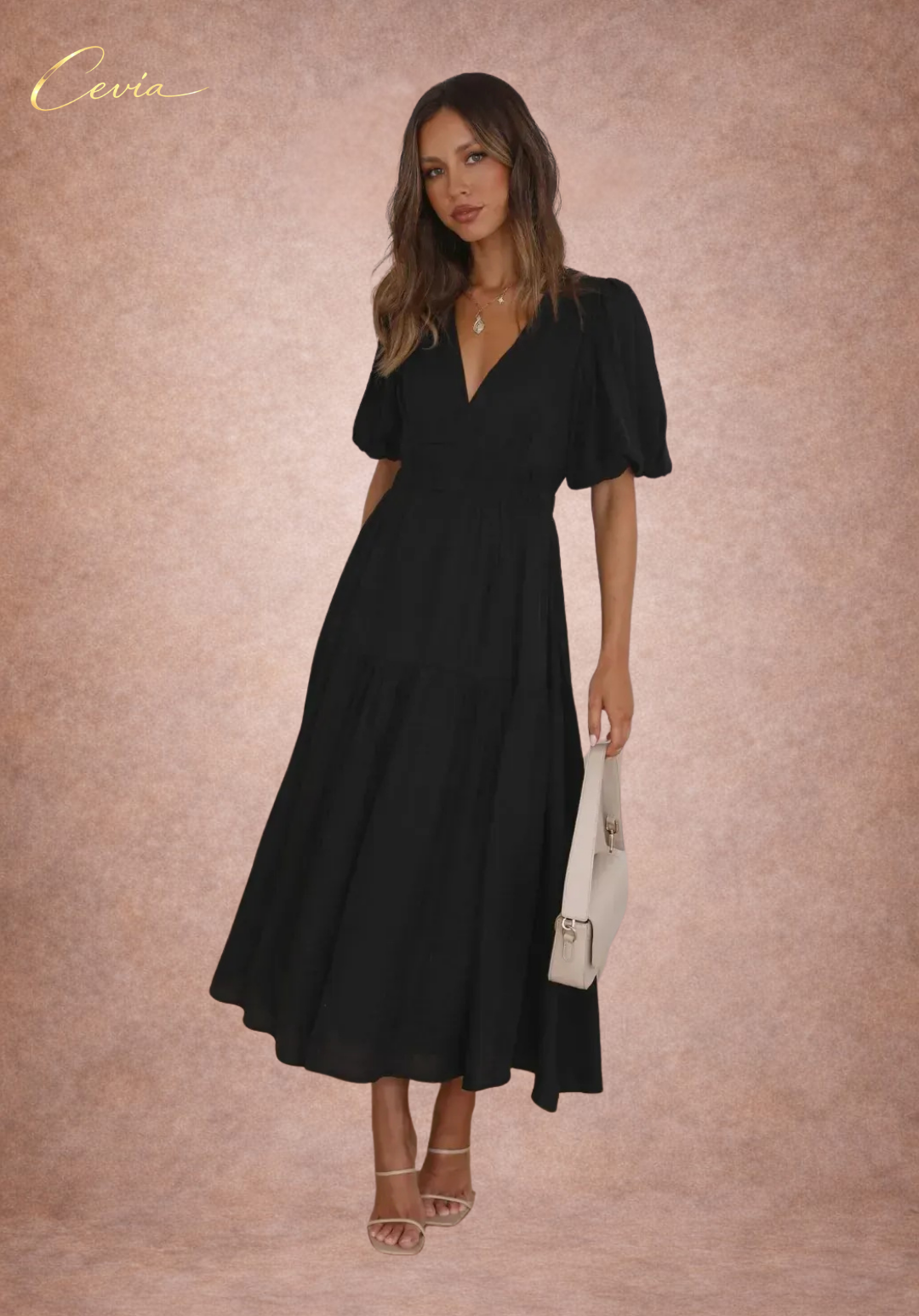 The Graceful Harmony Tiered Midi Dress