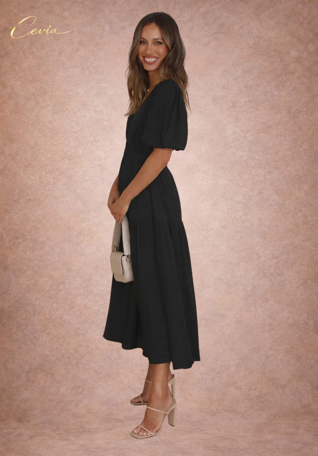 The Graceful Harmony Tiered Midi Dress
