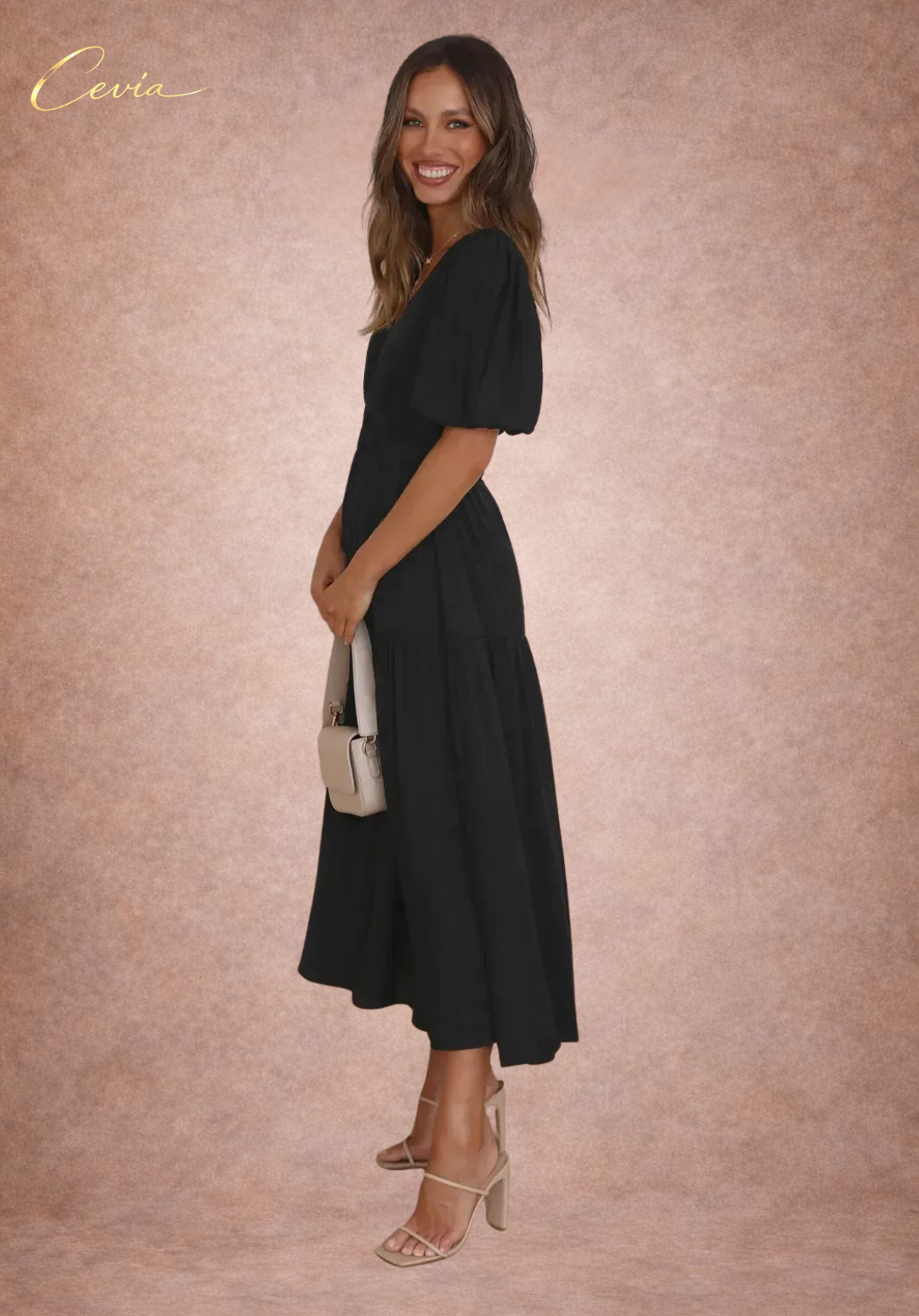 The Graceful Harmony Tiered Midi Dress