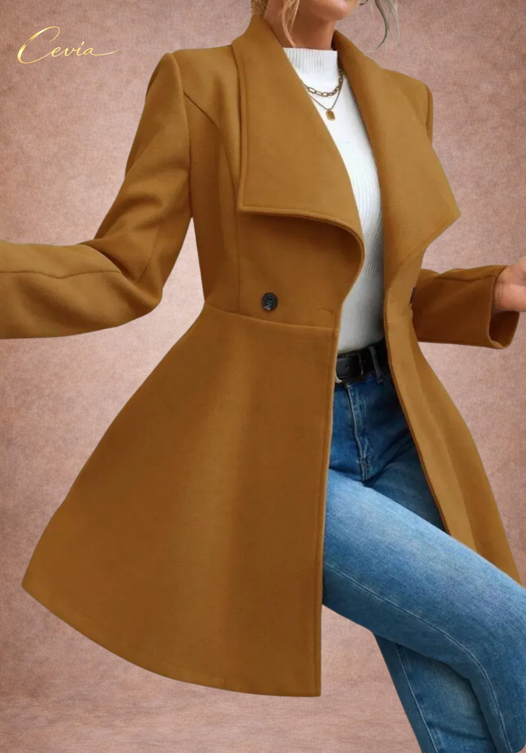 Flared Double-Breasted Elegance Coat