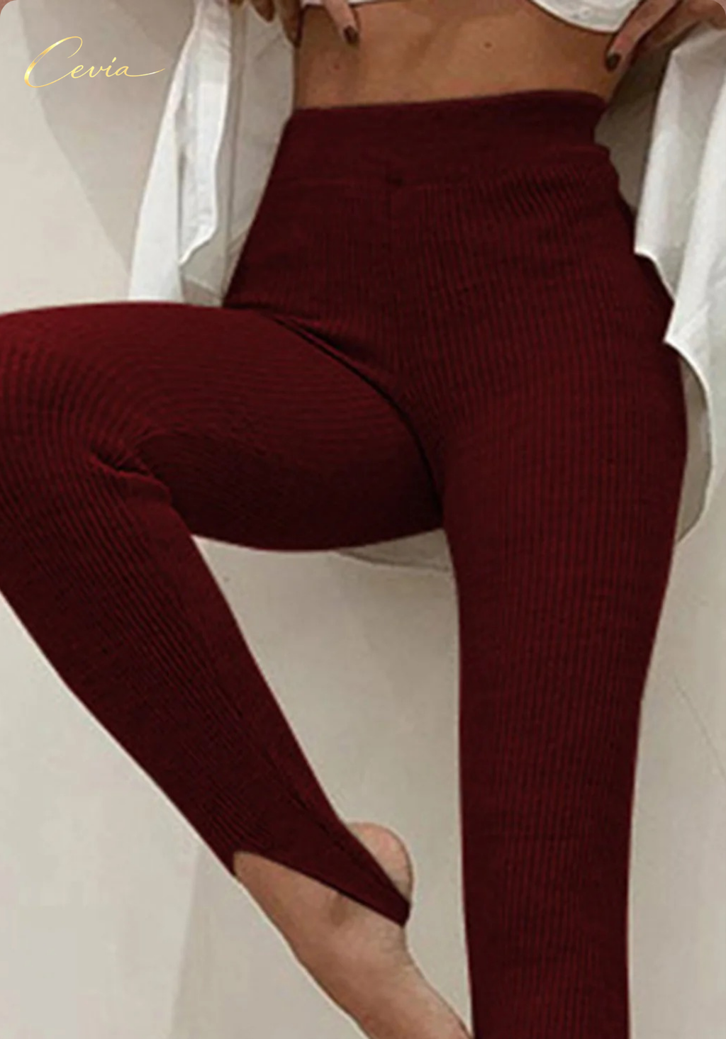 The Marvelle Ribbed-Stirrup Leggings