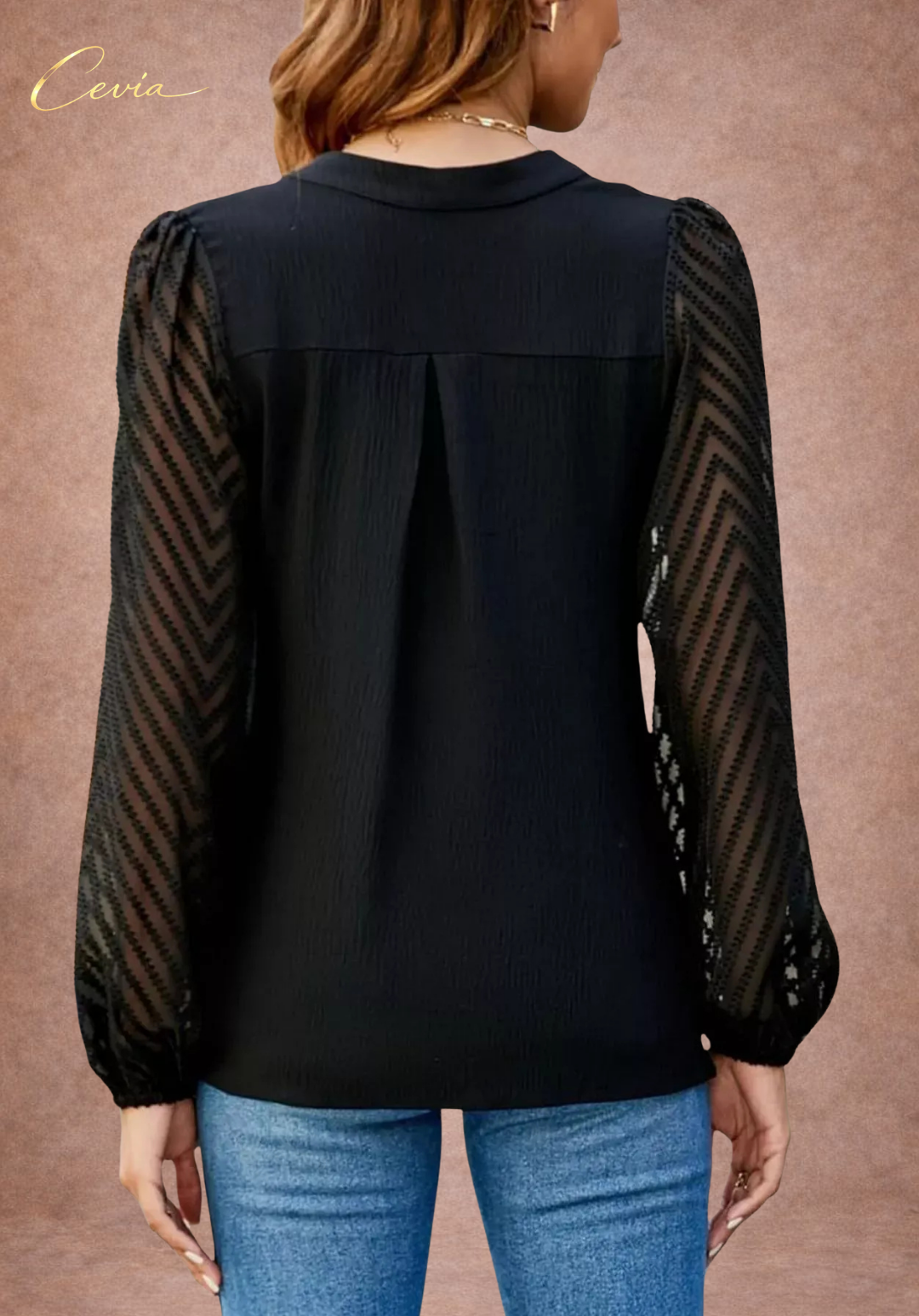 The Eloria Sheer-Elegance Blouse