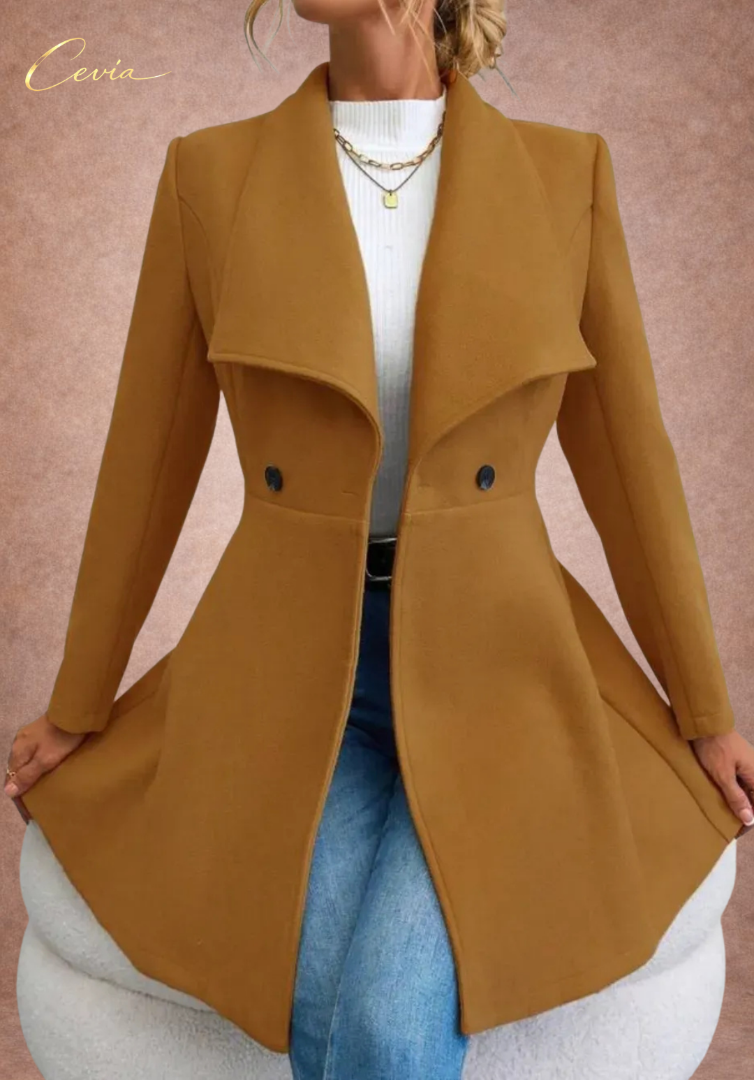 Flared Double-Breasted Elegance Coat