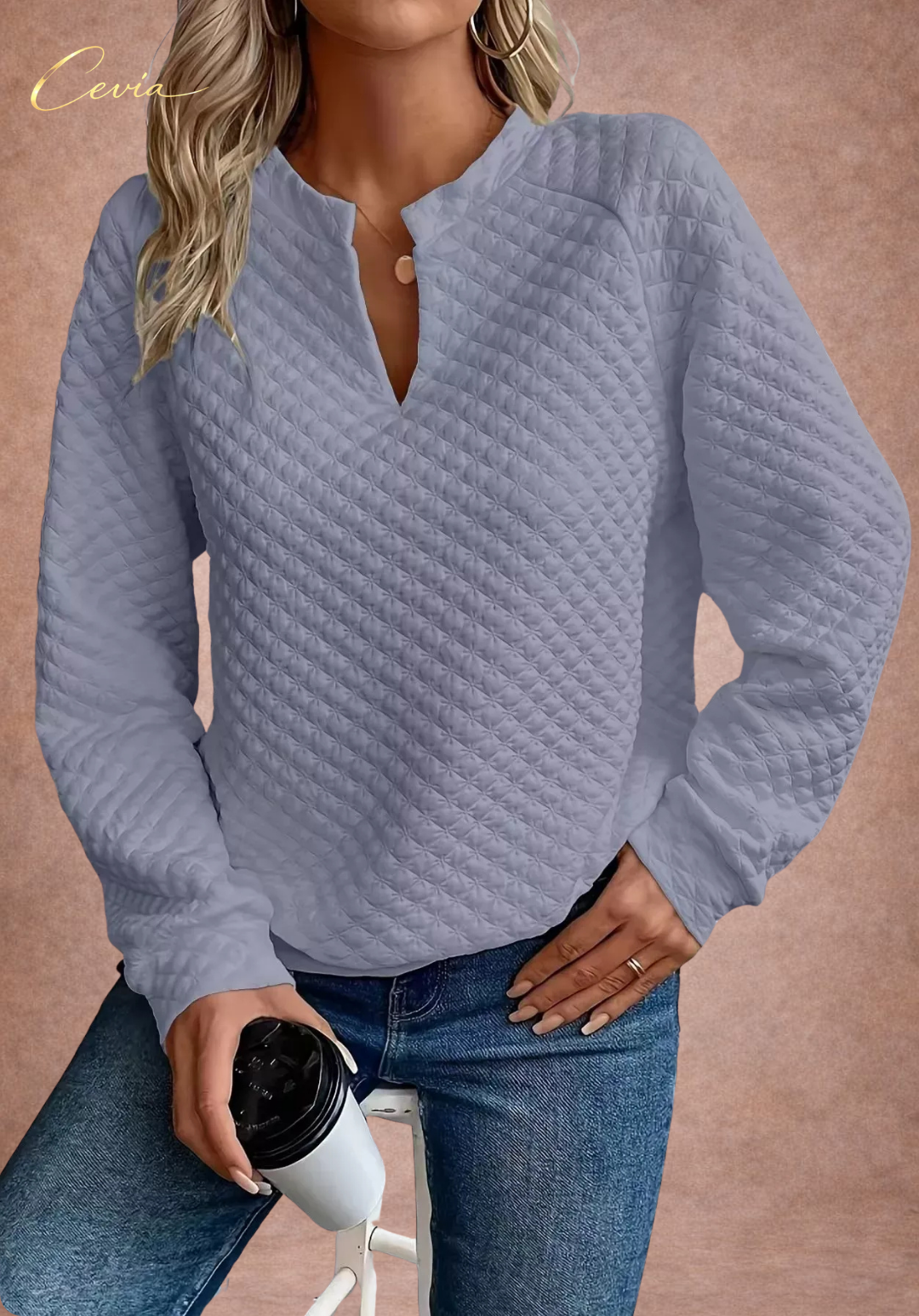 The Aveline Diamond-Texture Top