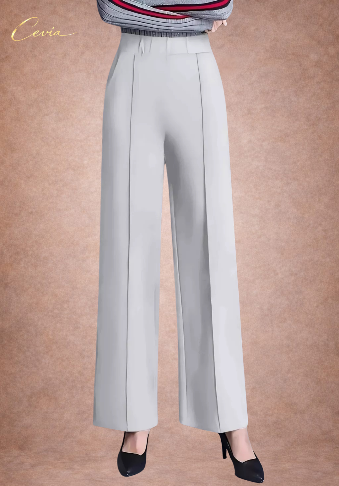 The Corvella Sleek-Line Wide-Leg Tailored Trousers