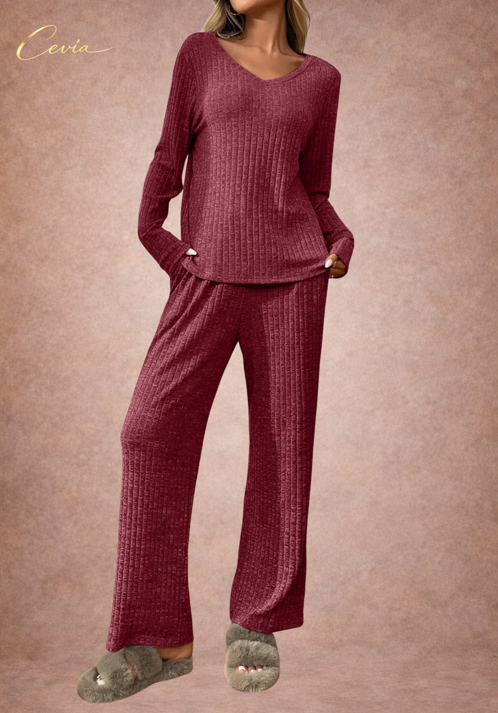 Azure-Ribbed Lounge Set