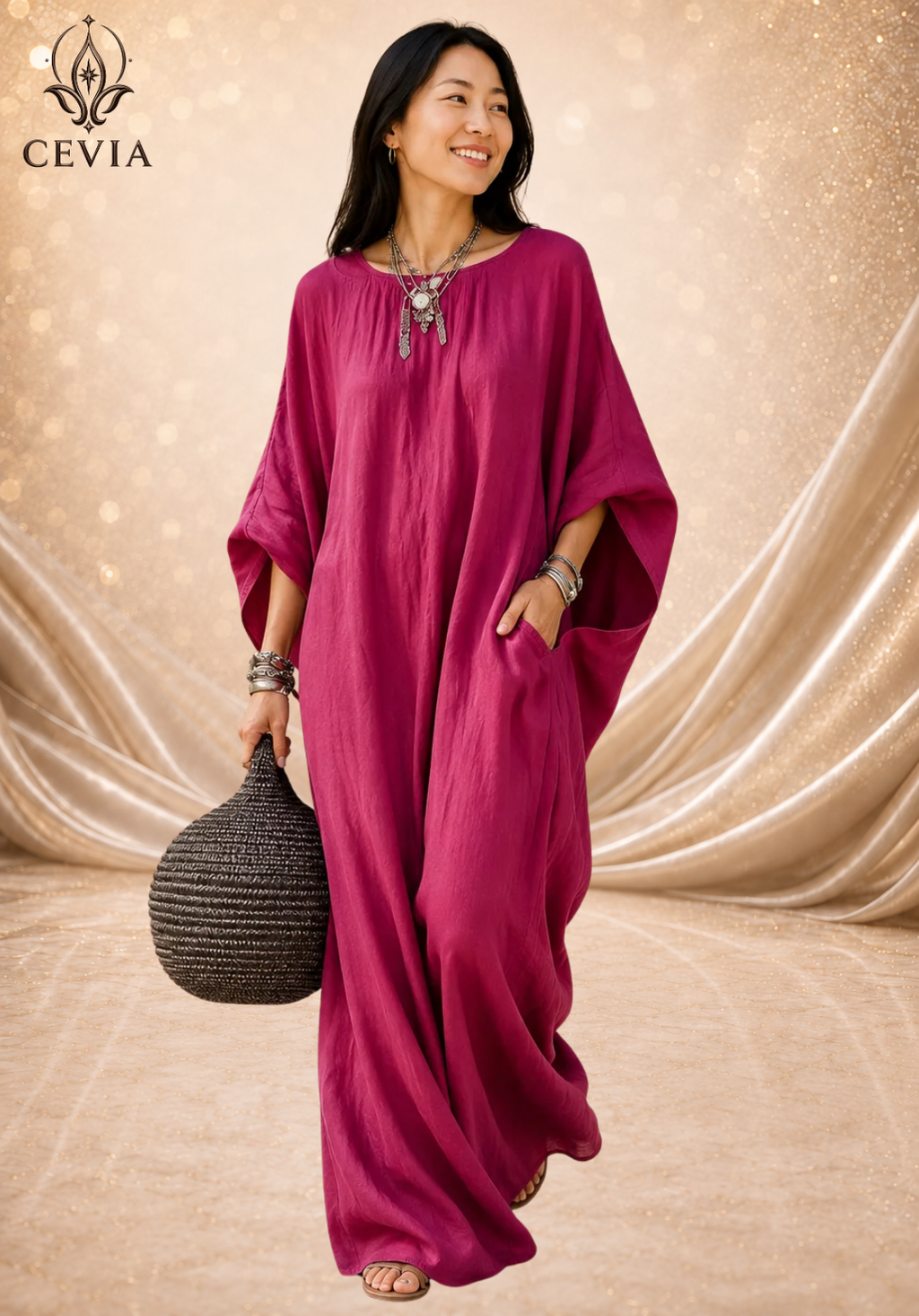 The Asymmetrical Draped Maxi Dress