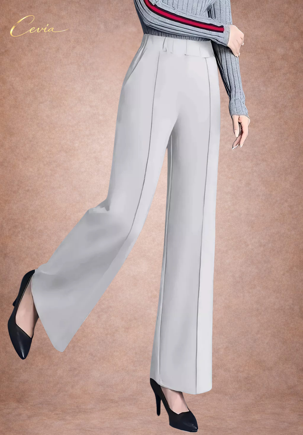 The Corvella Sleek-Line Wide-Leg Tailored Trousers