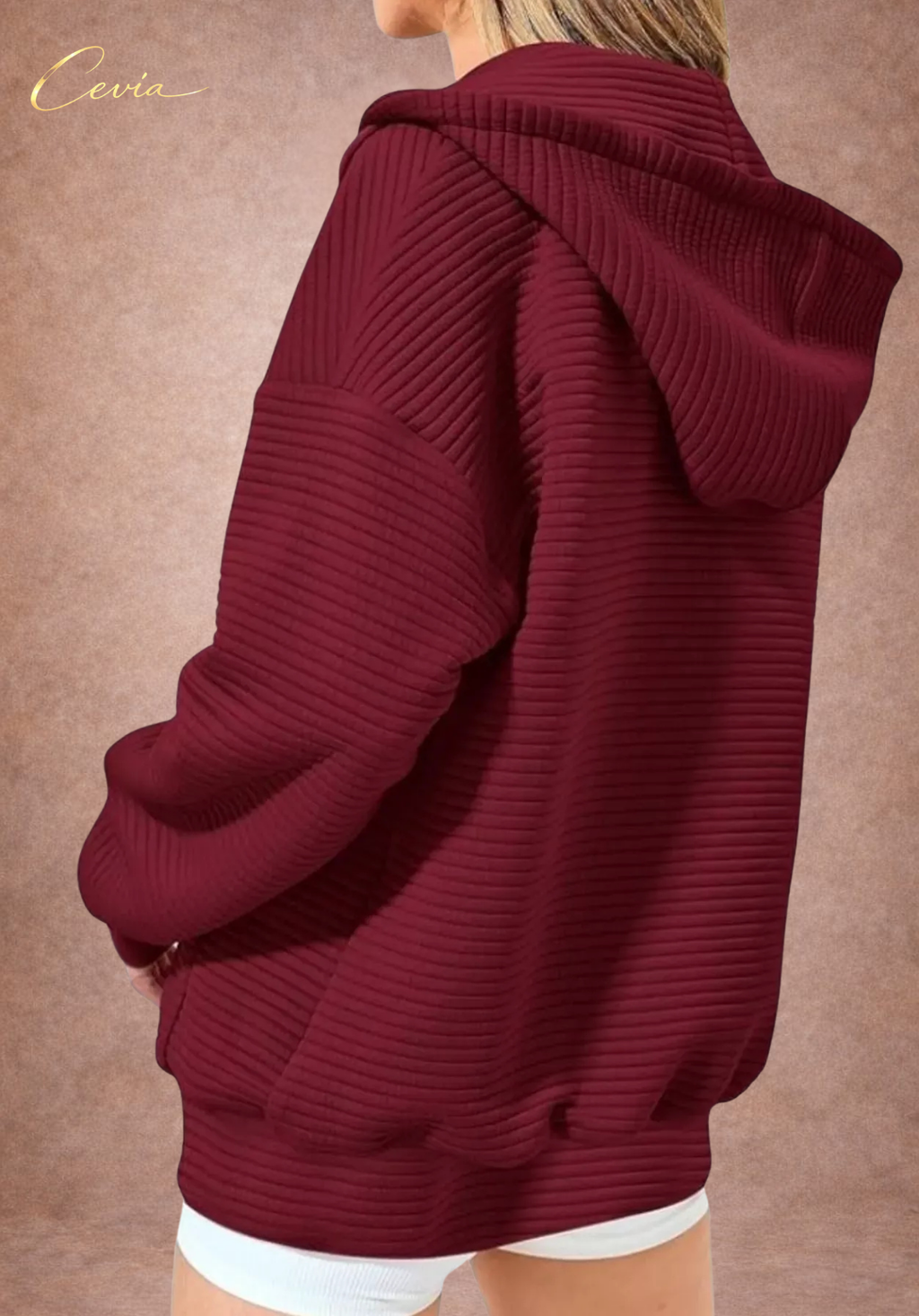 The Nyelle Ribbed Plush Zip Hoodie