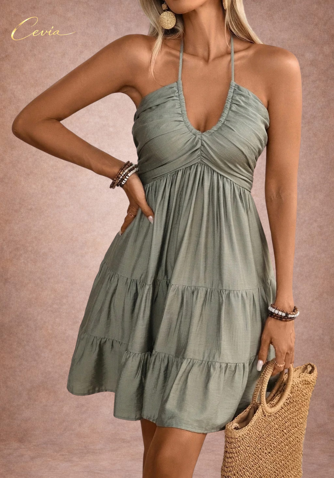 The Whisper Tiered Halter Dress