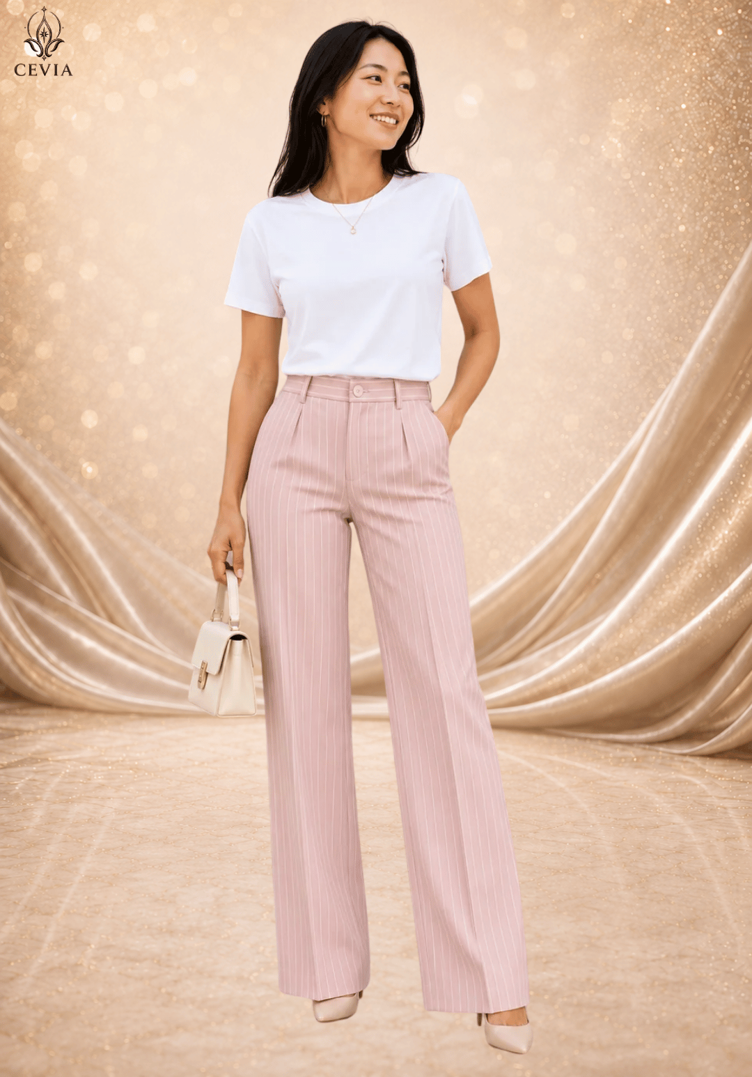 The Pinstripe Authority Wide-Leg Pants
