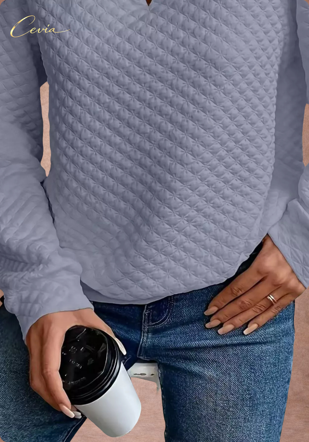 The Aveline Diamond-Texture Top