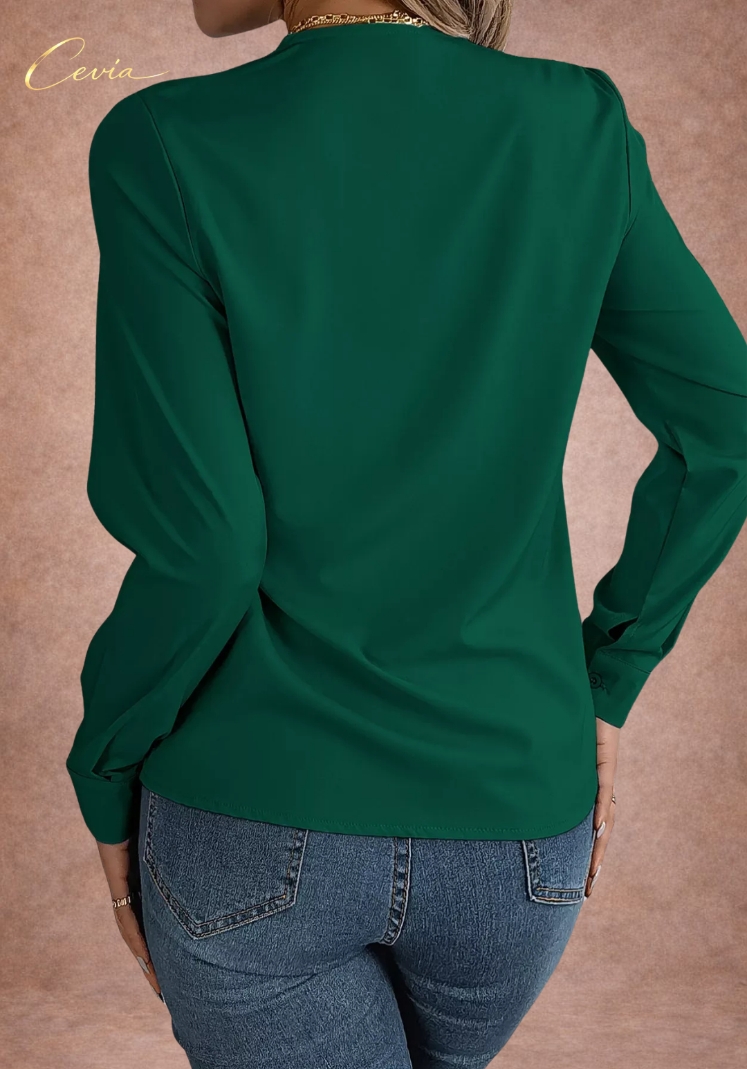 The Celestine Pleat-Detail Luxe Blouse