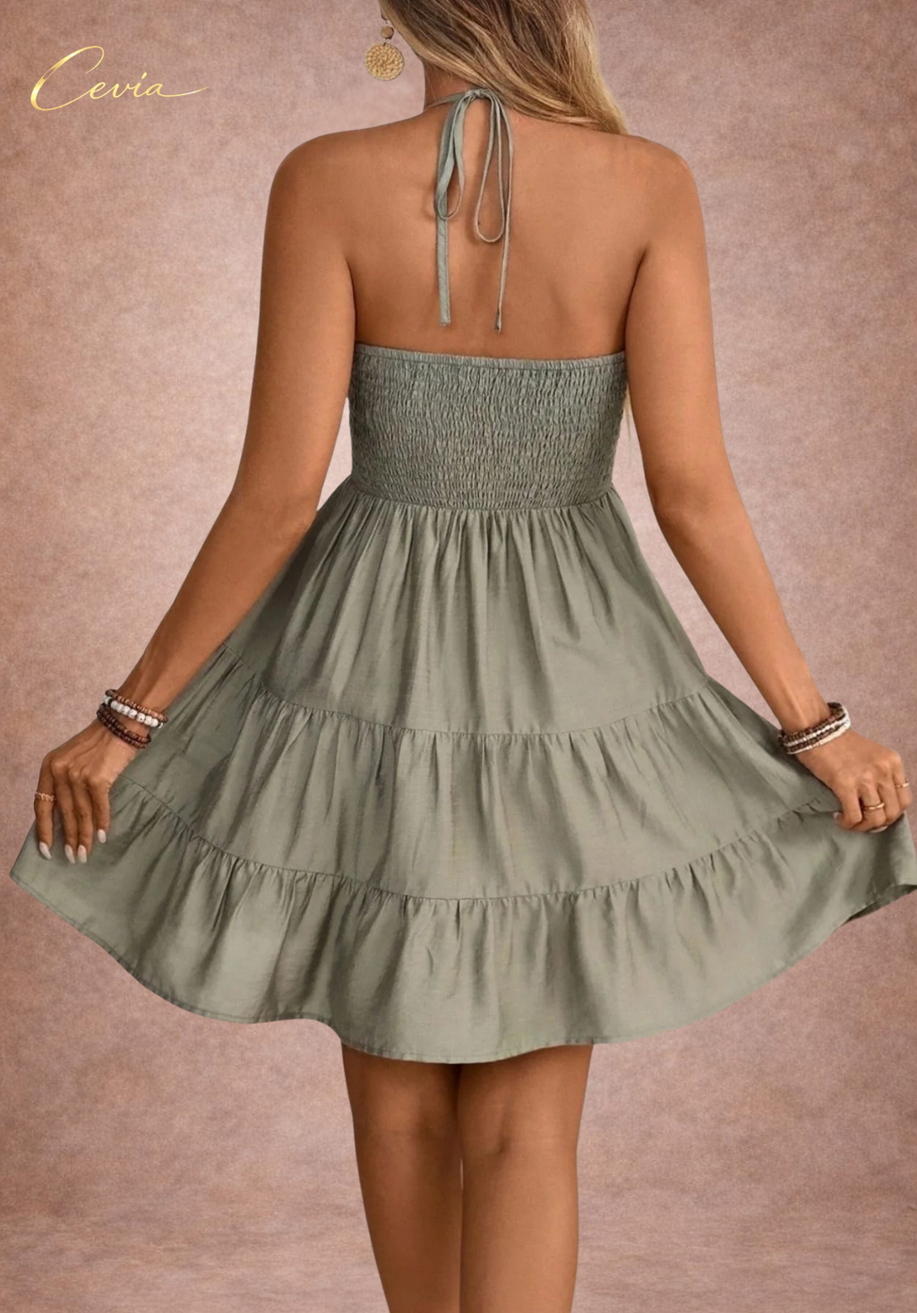 The Whisper Tiered Halter Dress