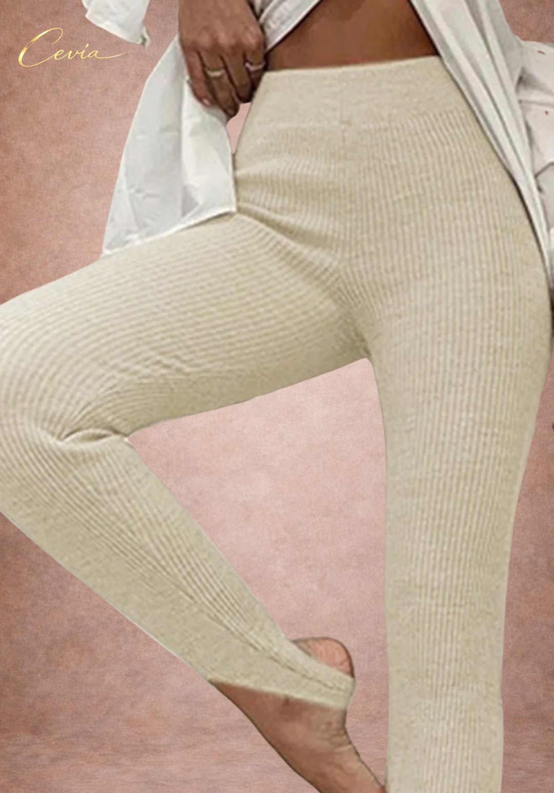 The Marvelle Ribbed-Stirrup Leggings