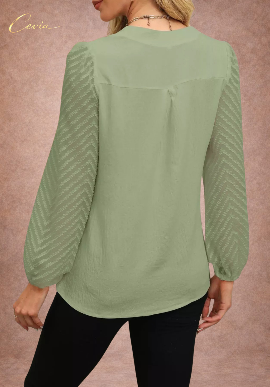The Eloria Sheer-Elegance Blouse