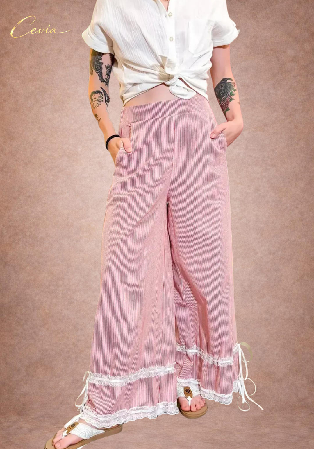 The Rosé Riviera Palazzo Trousers