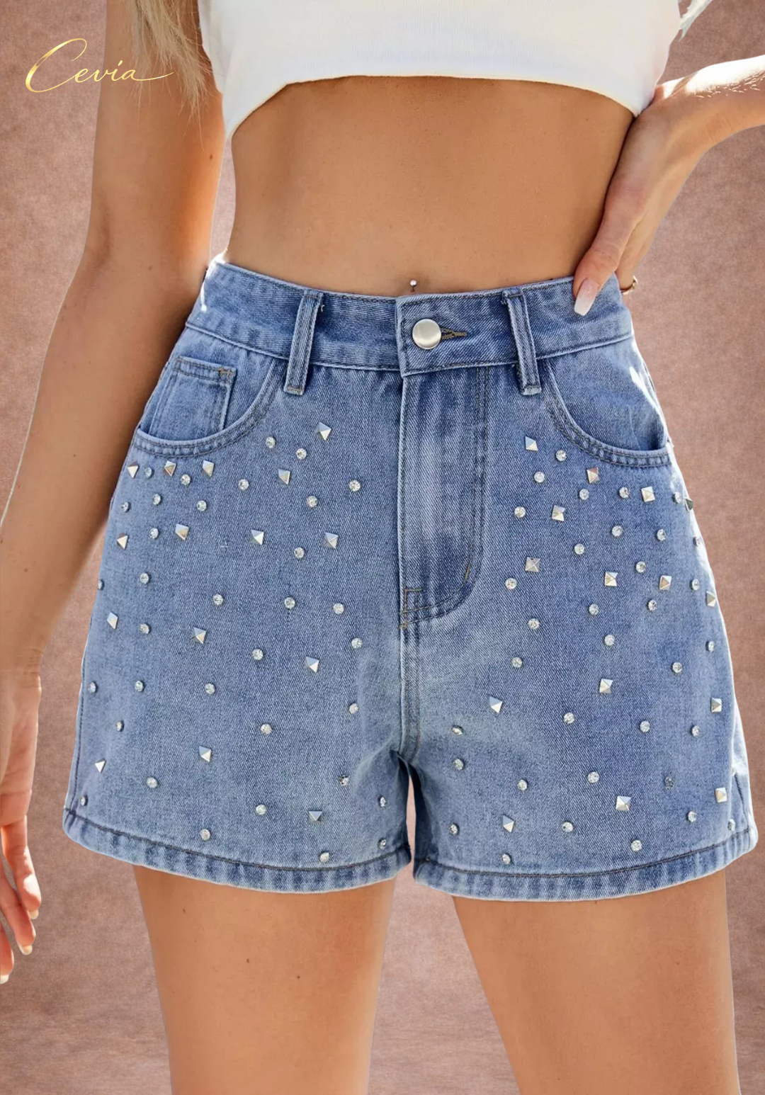 The Étoile Crystal Denim Shorts