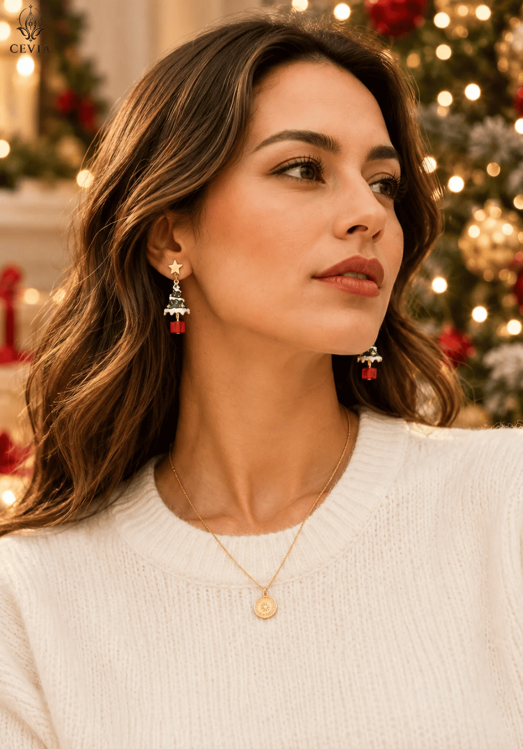 The Christmas Enchanted Tree & Gift Drop Earrings