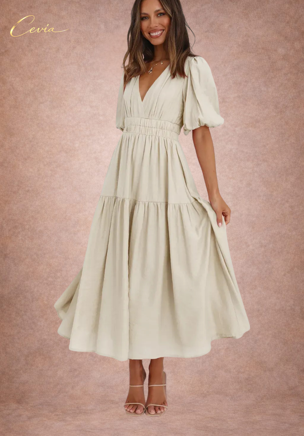 The Graceful Harmony Tiered Midi Dress