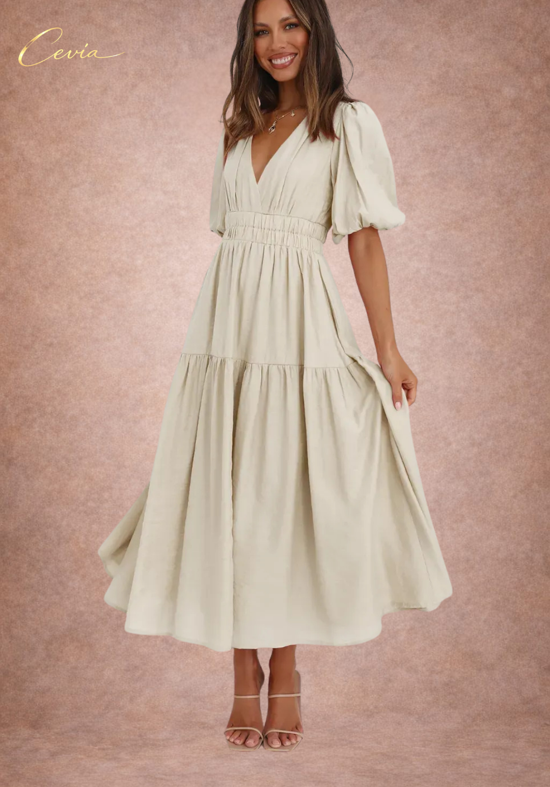 The Graceful Harmony Tiered Midi Dress