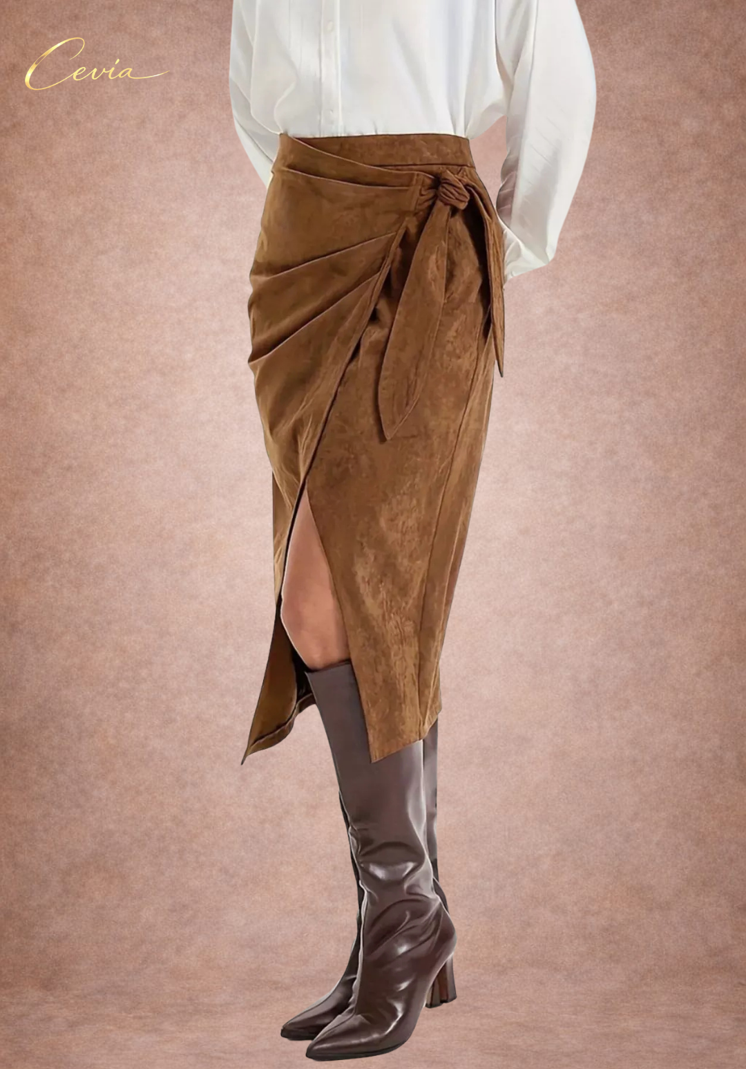 The Velvet Whisper Wrap Midi Skirt
