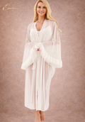 Skylar Ivory Mist — Tüll-Chemise-Robe mit Rüschenärmeln