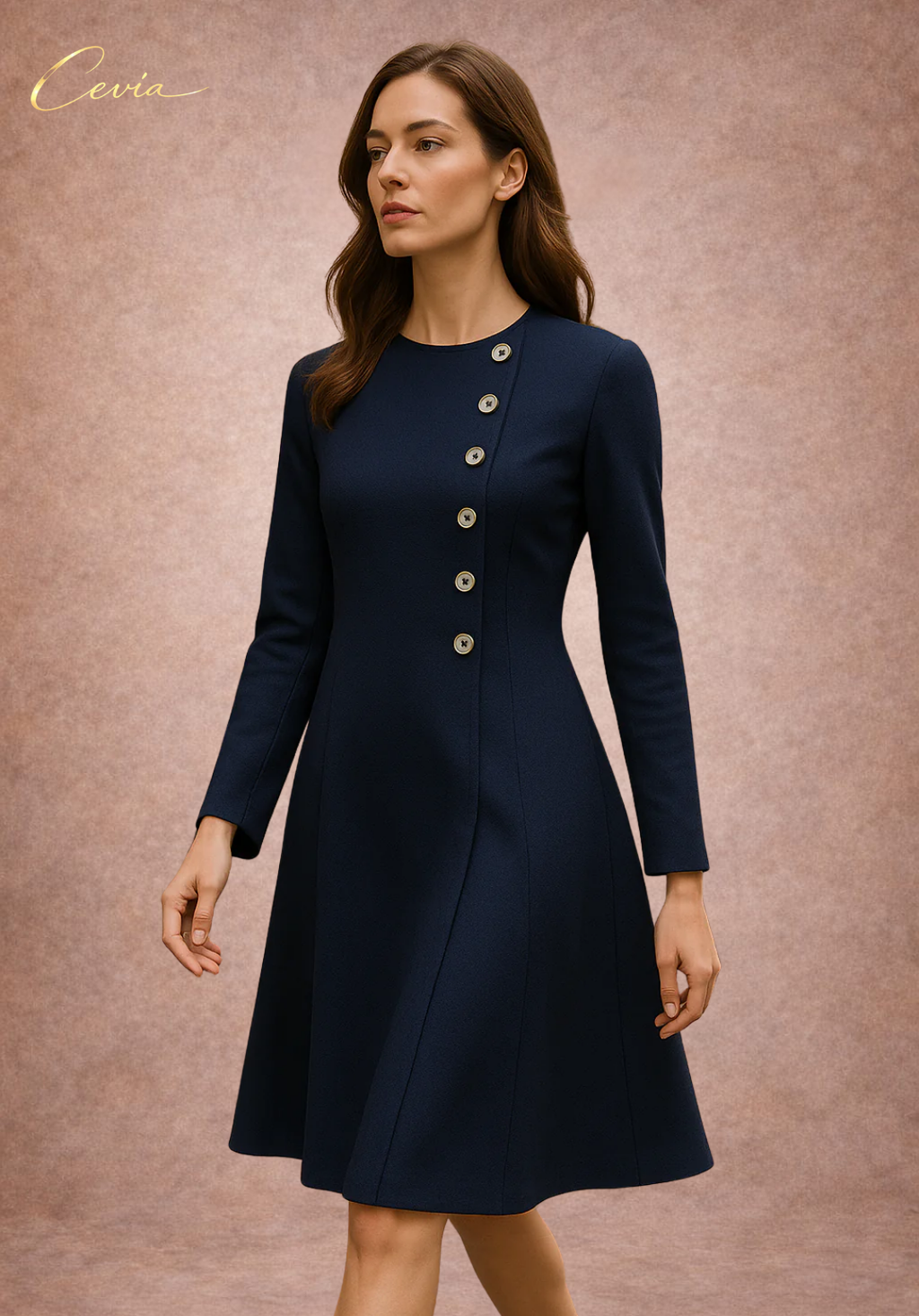 The Marienne Asymmetric Button Dress