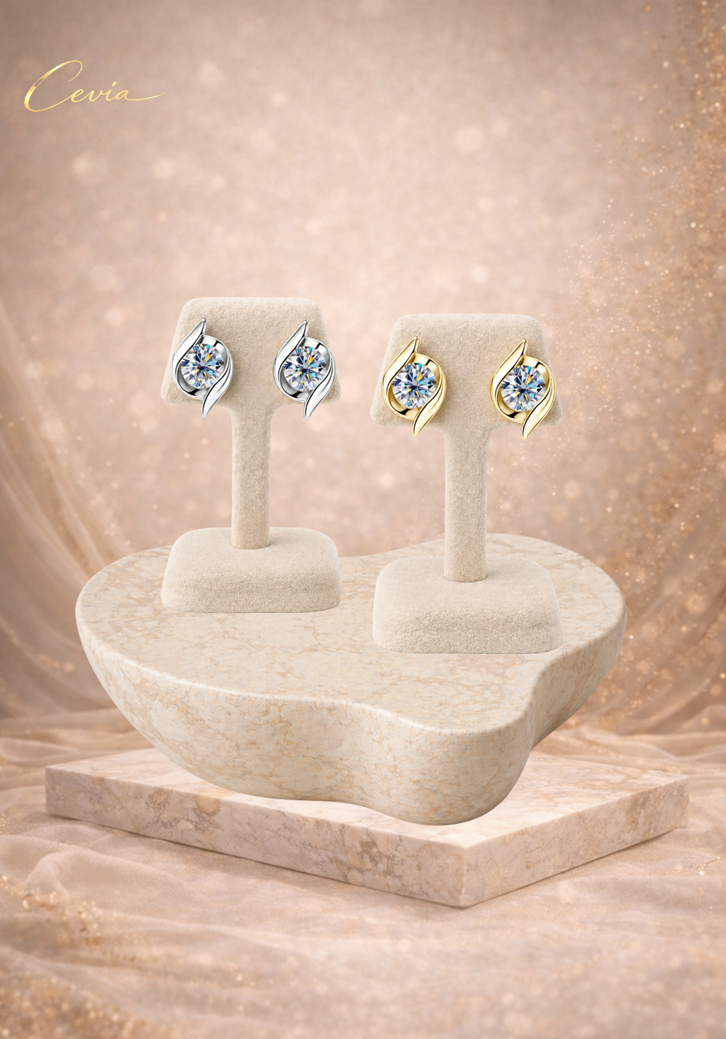 The Lumina Moissanite Stud Earrings