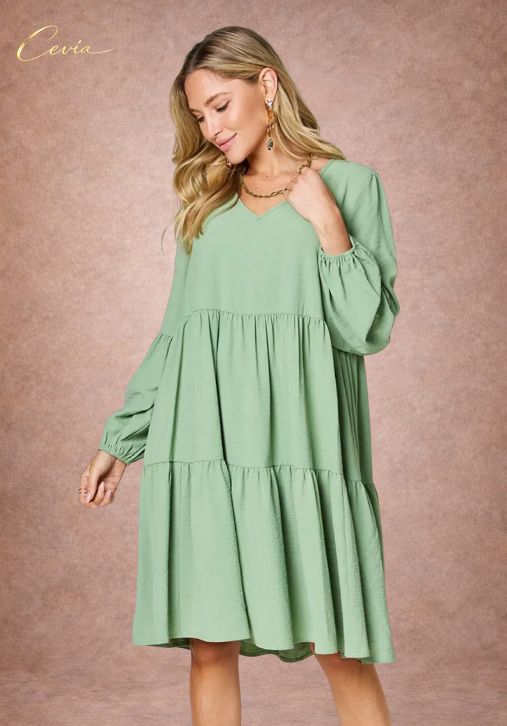 Tiered Ruffle Pocket Dress