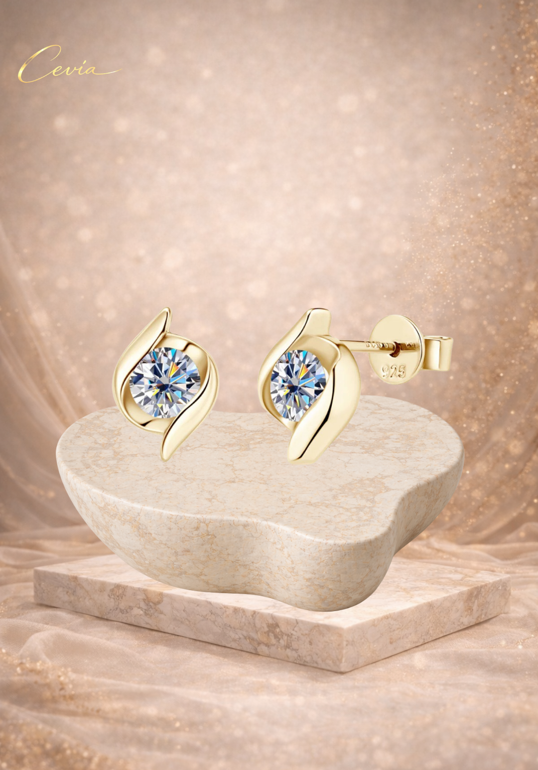 The Lumina Moissanite Stud Earrings