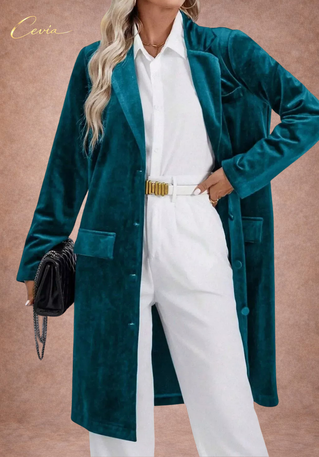 The Velvet Luxe Longline Blazer Coat