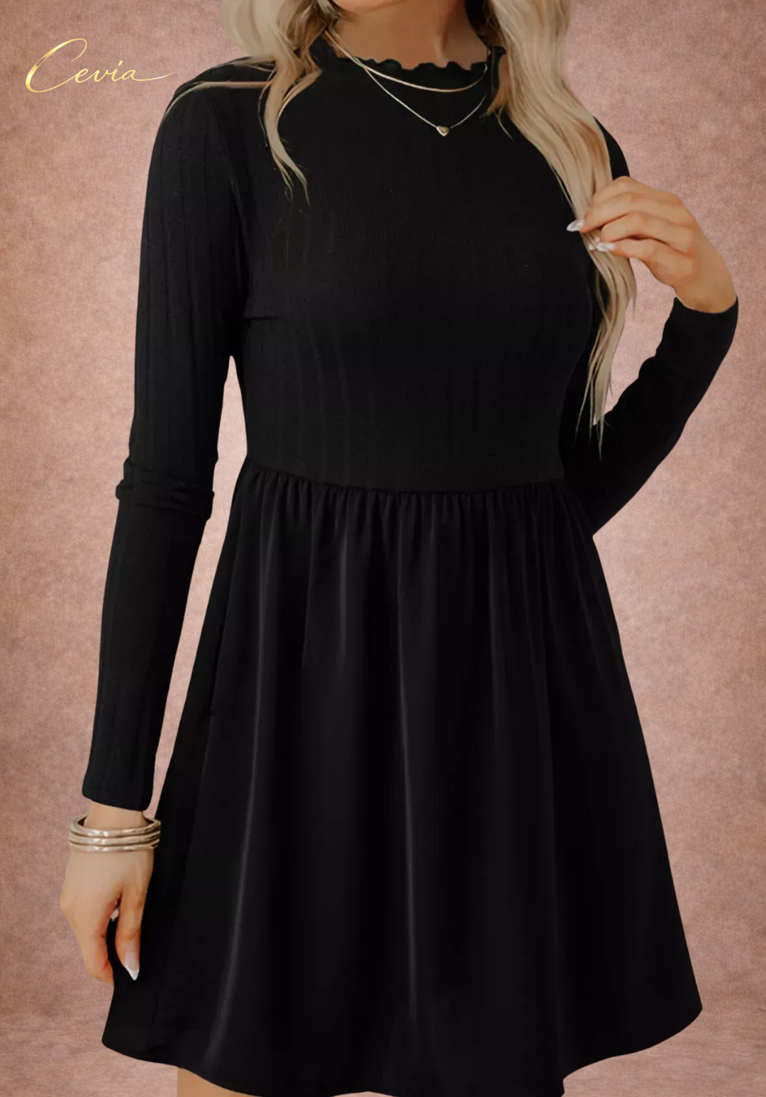 The Arlina Soft-Flow Knit & Satin Mini Dress