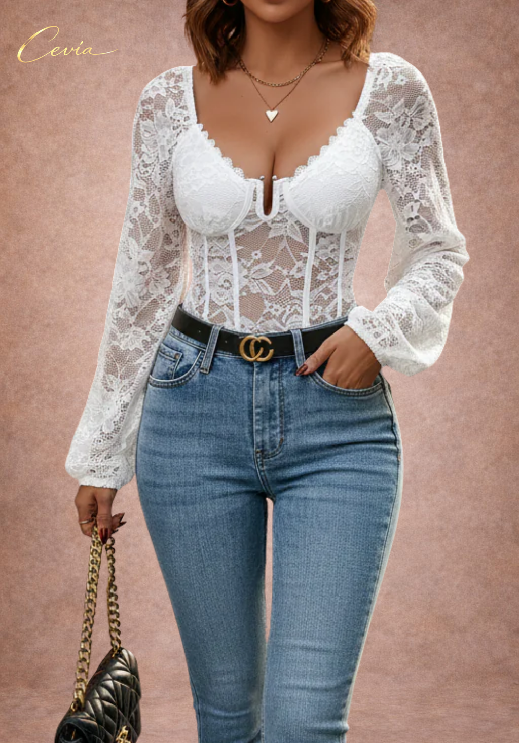 The Lirièlle White Lace Sculpting Bodysuit