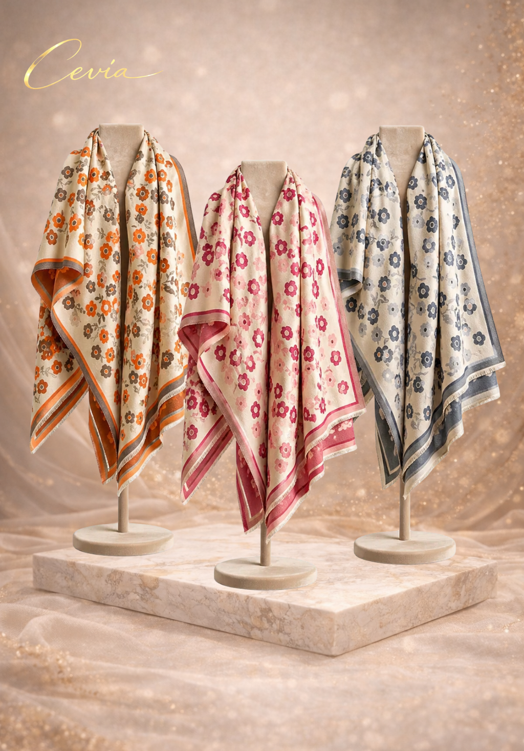 The Marivonne Reversible Floral-Soft Winter Scarf