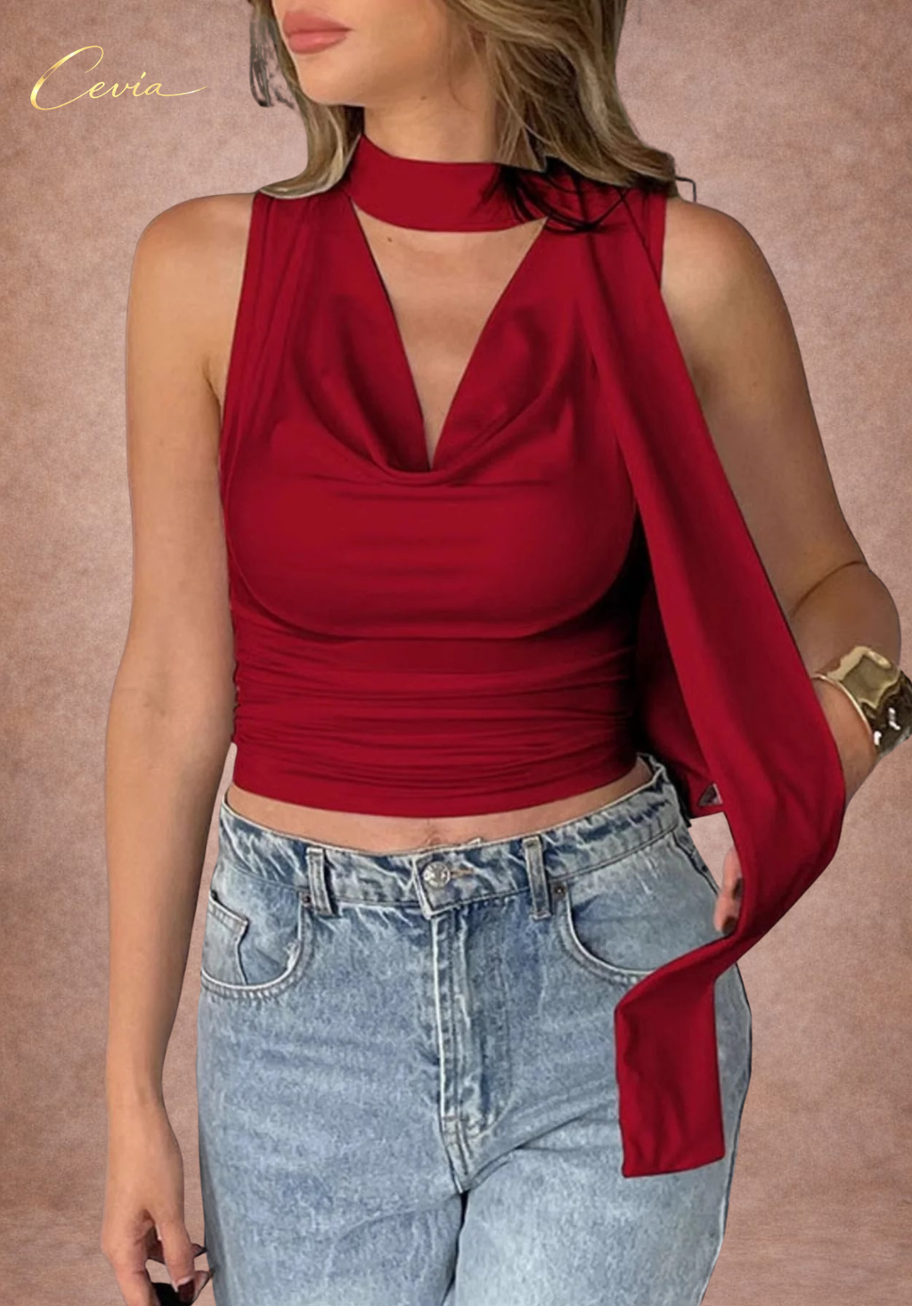 The Vivienne Draped Scarf Top
