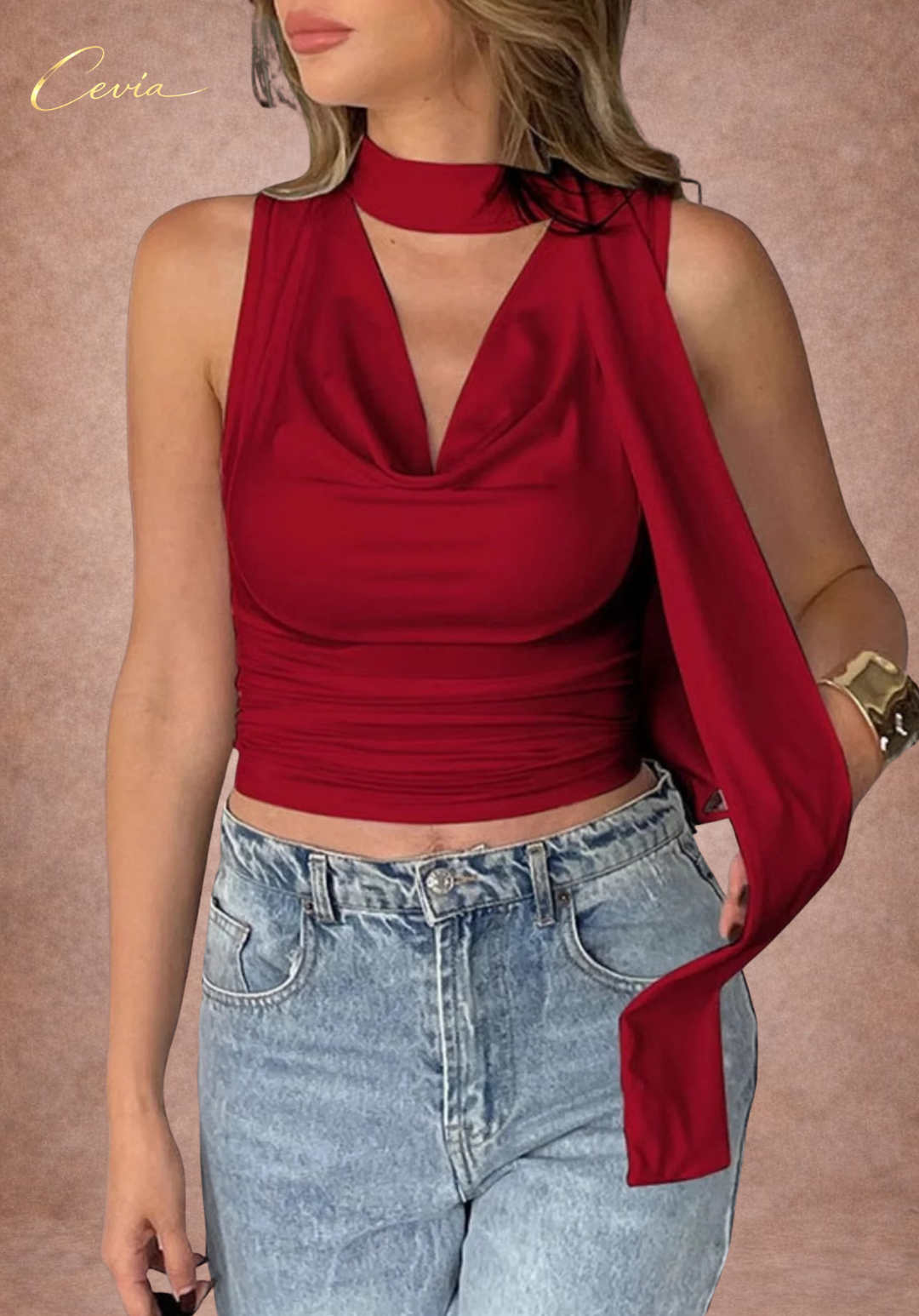 The Vivienne Draped Scarf Top