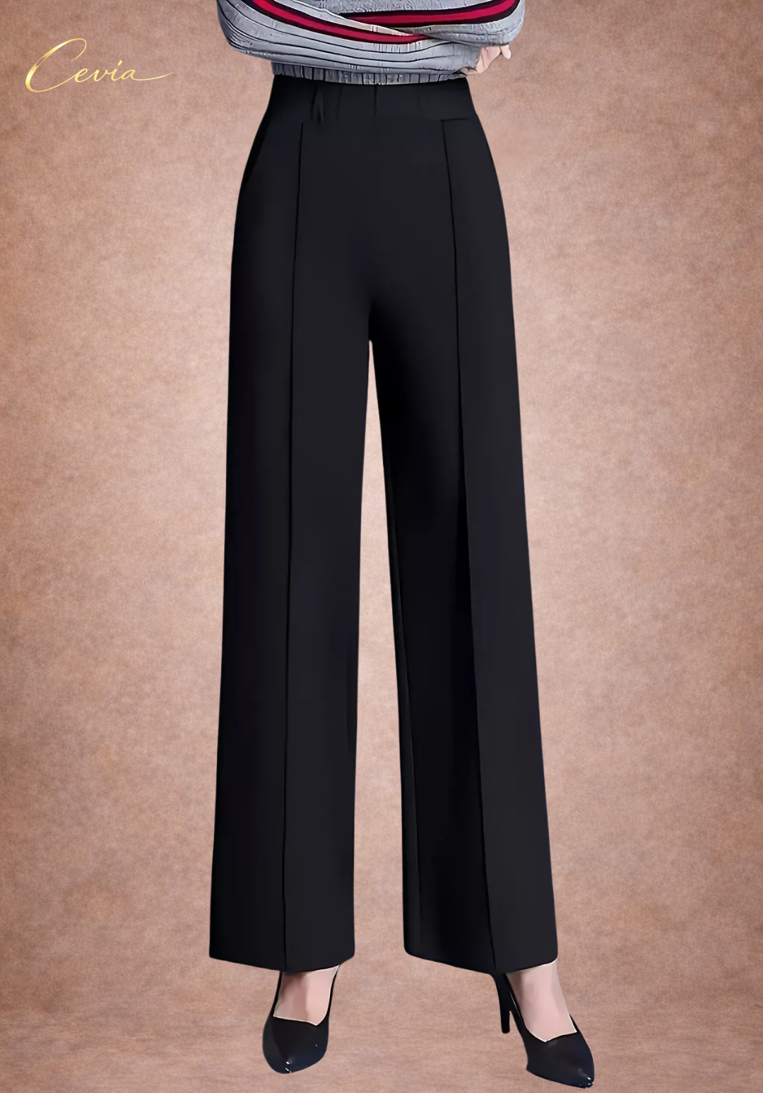 The Corvella Sleek-Line Wide-Leg Tailored Trousers
