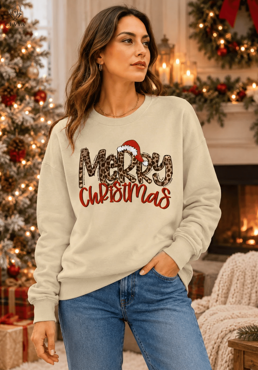 Sudadera navideña Wildly Merry con gráfico