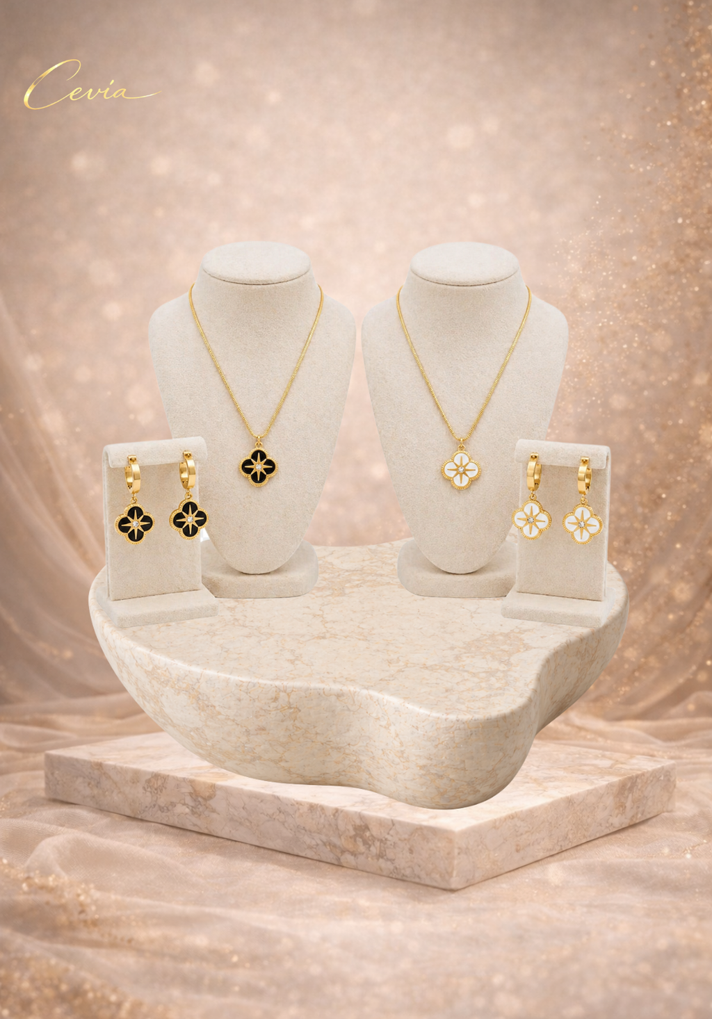 The Fleurine Enamel-Petal Jewelry Set (3-Piece)