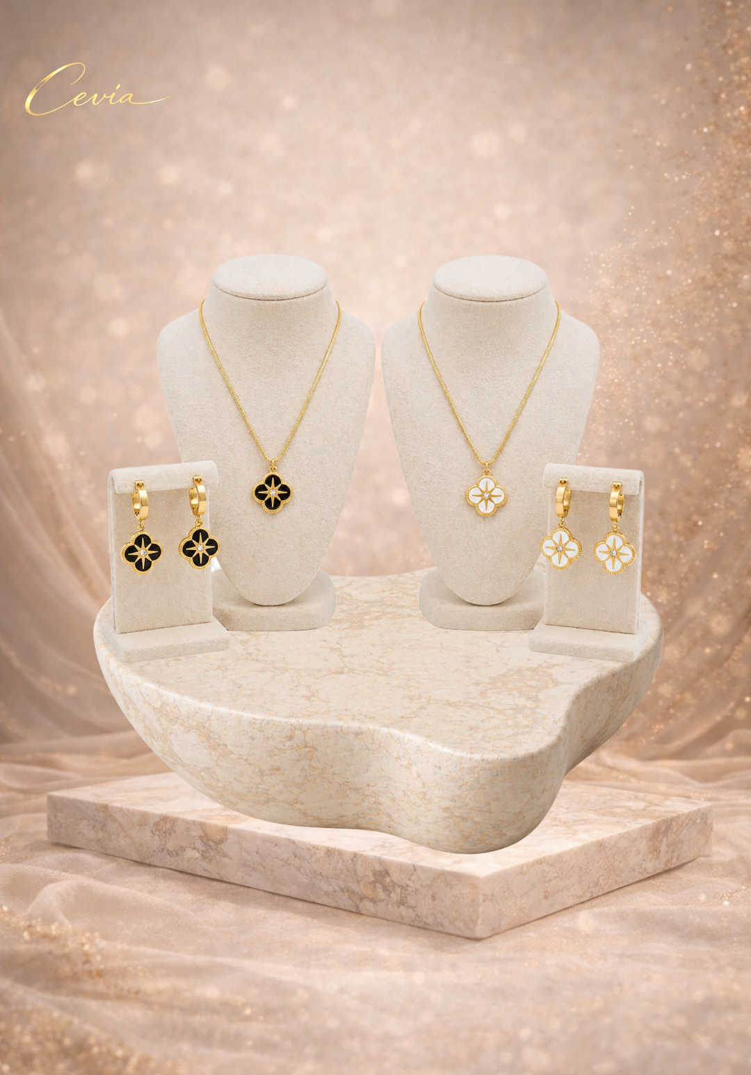 The Fleurine Enamel-Petal Jewelry Set (3-Piece)