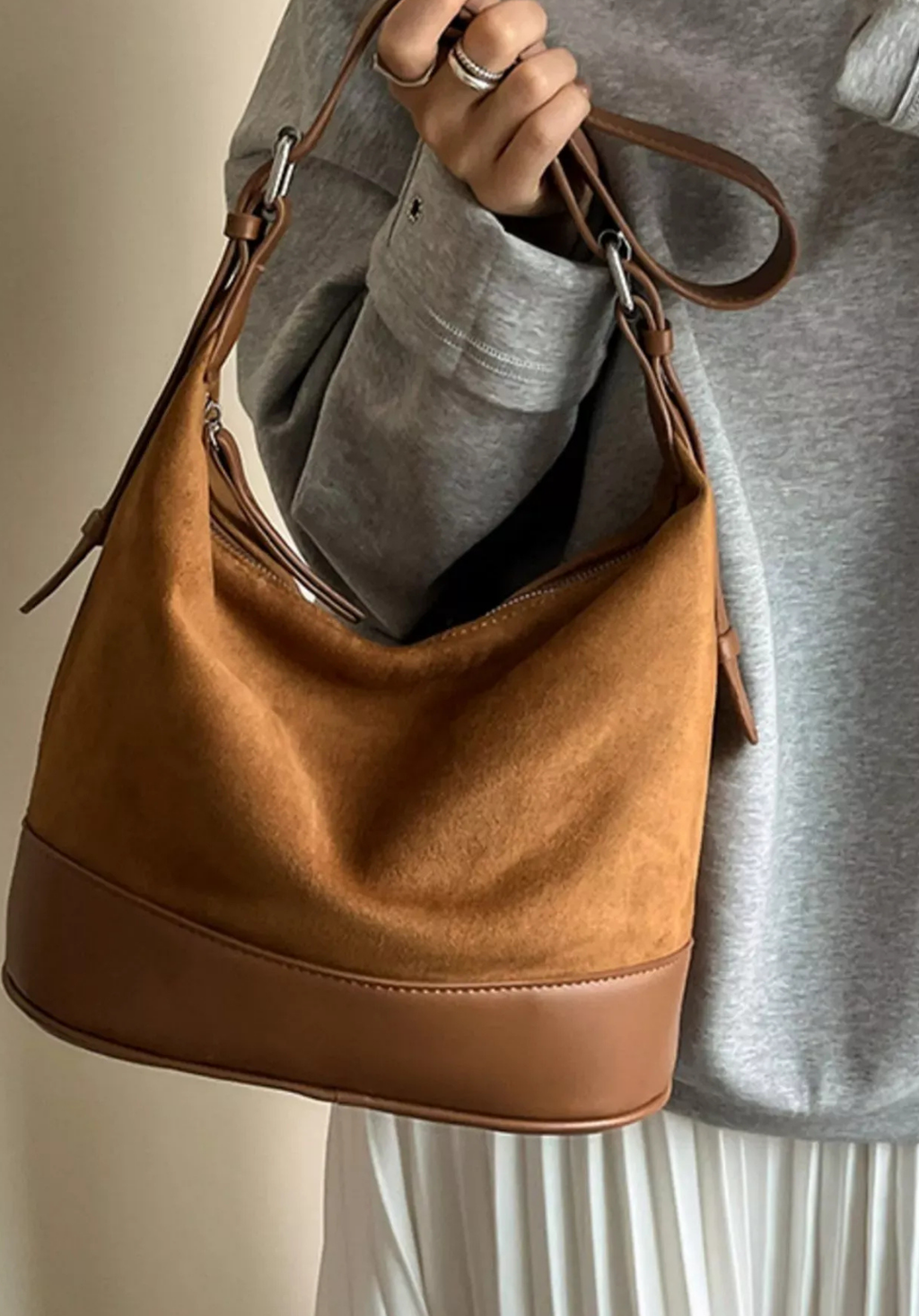 The Marvelle Suede Hobo Bag