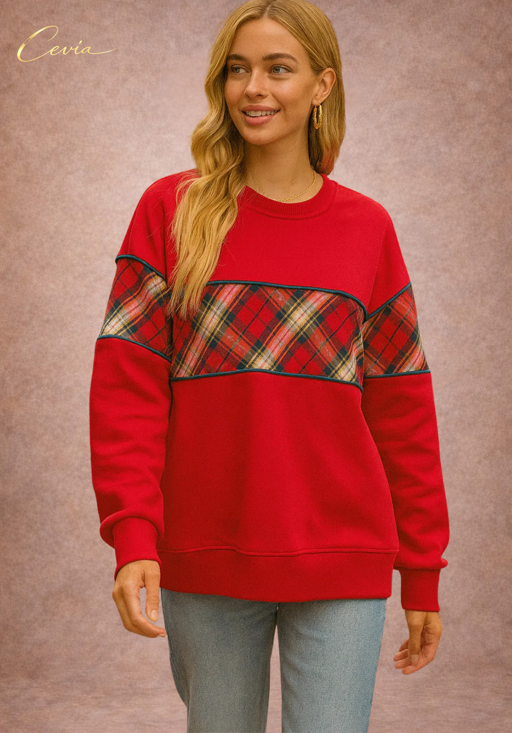 The Marivelle Plaid-Fest Holiday Top