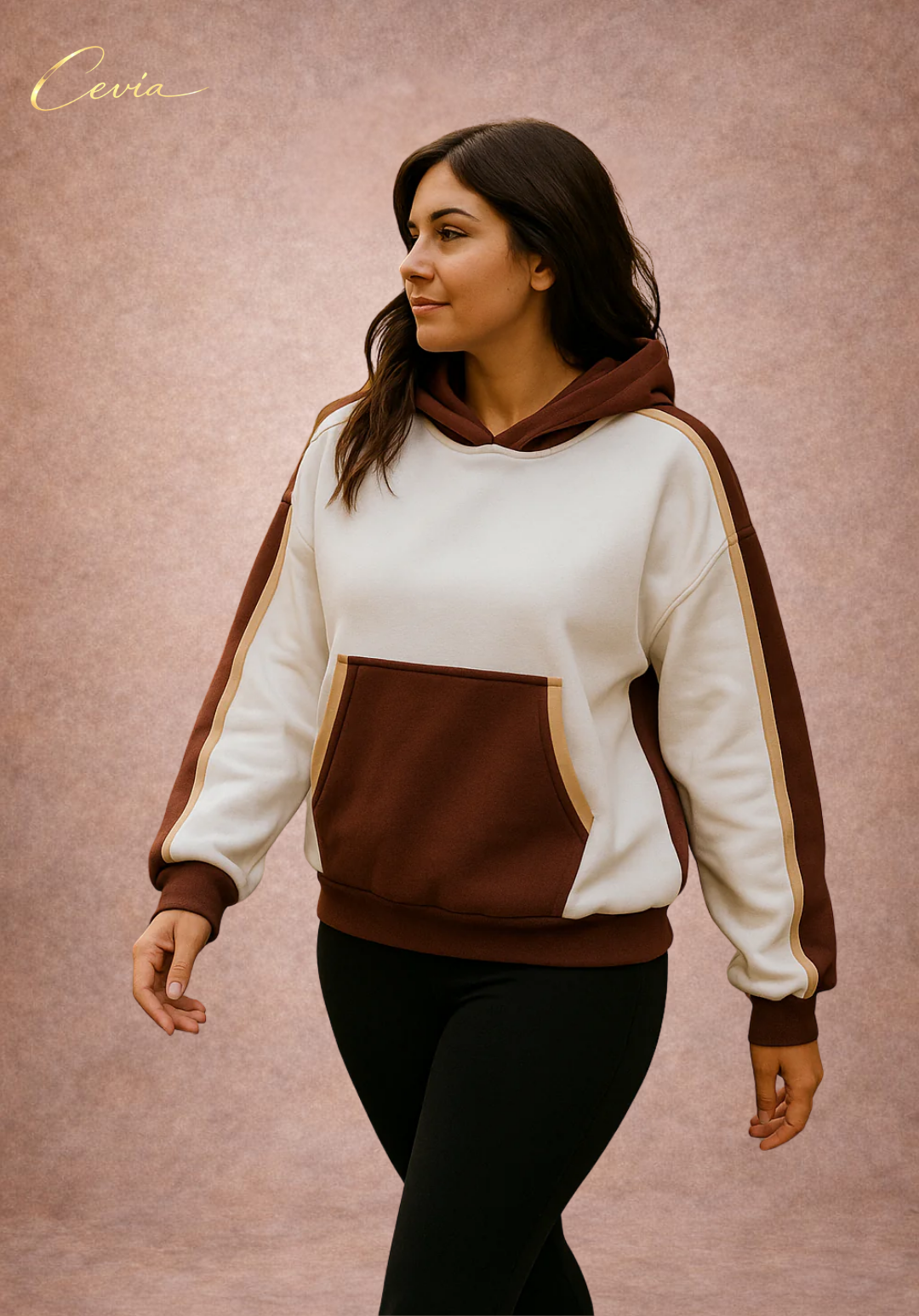 The Marvelle Contrast-Panel Hoodie